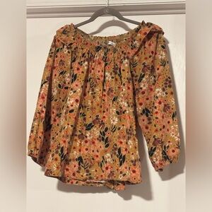 Sonoma Floral Blouse - Mustard and Black
